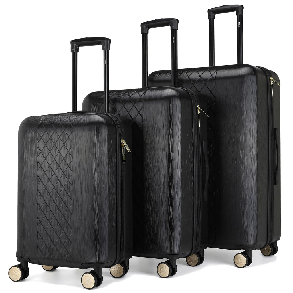 Diamond 3 Piece Expandable Spinner Luggage Set