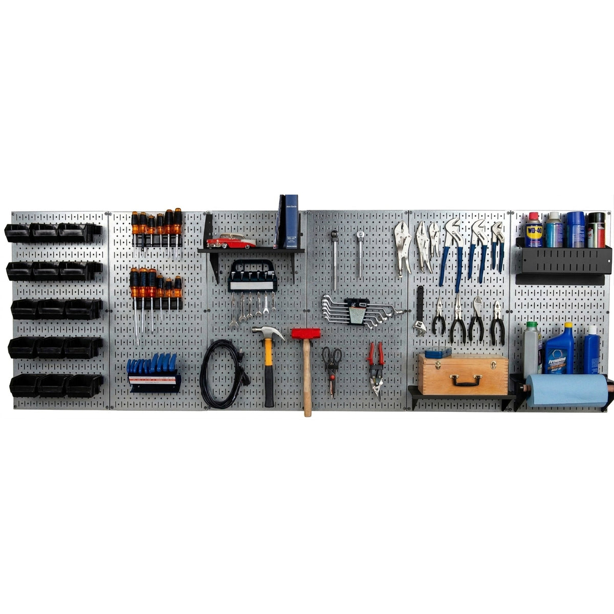 8ft Metal Pegboard Master Workbench Kit - Assorted Pegboard & Accessory Colors