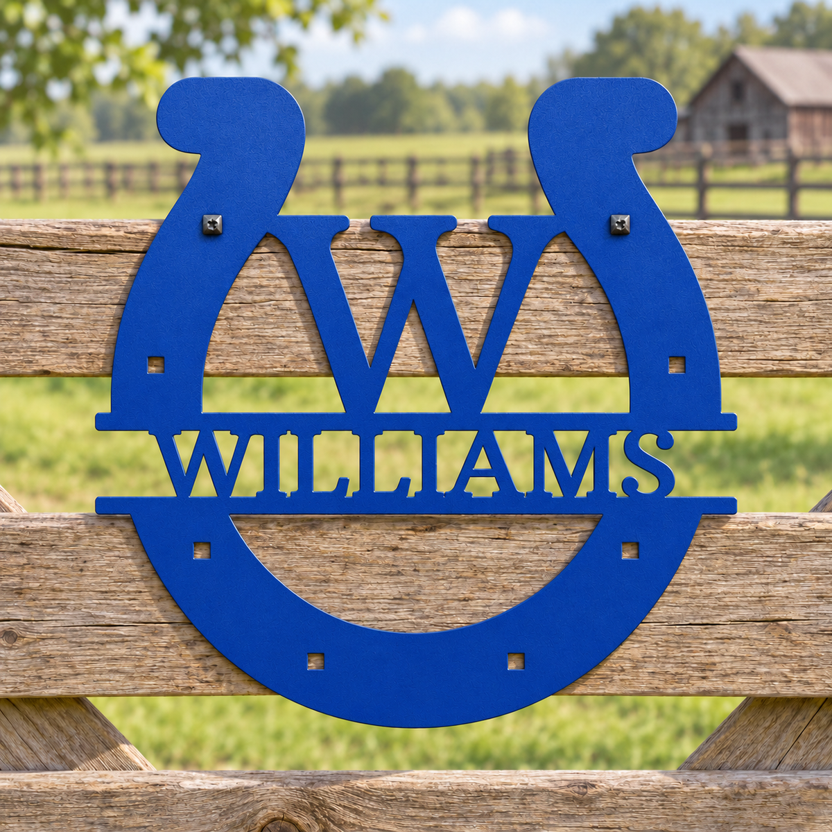 Custom Metal Wall Art - Personalized Horseshoe Sign