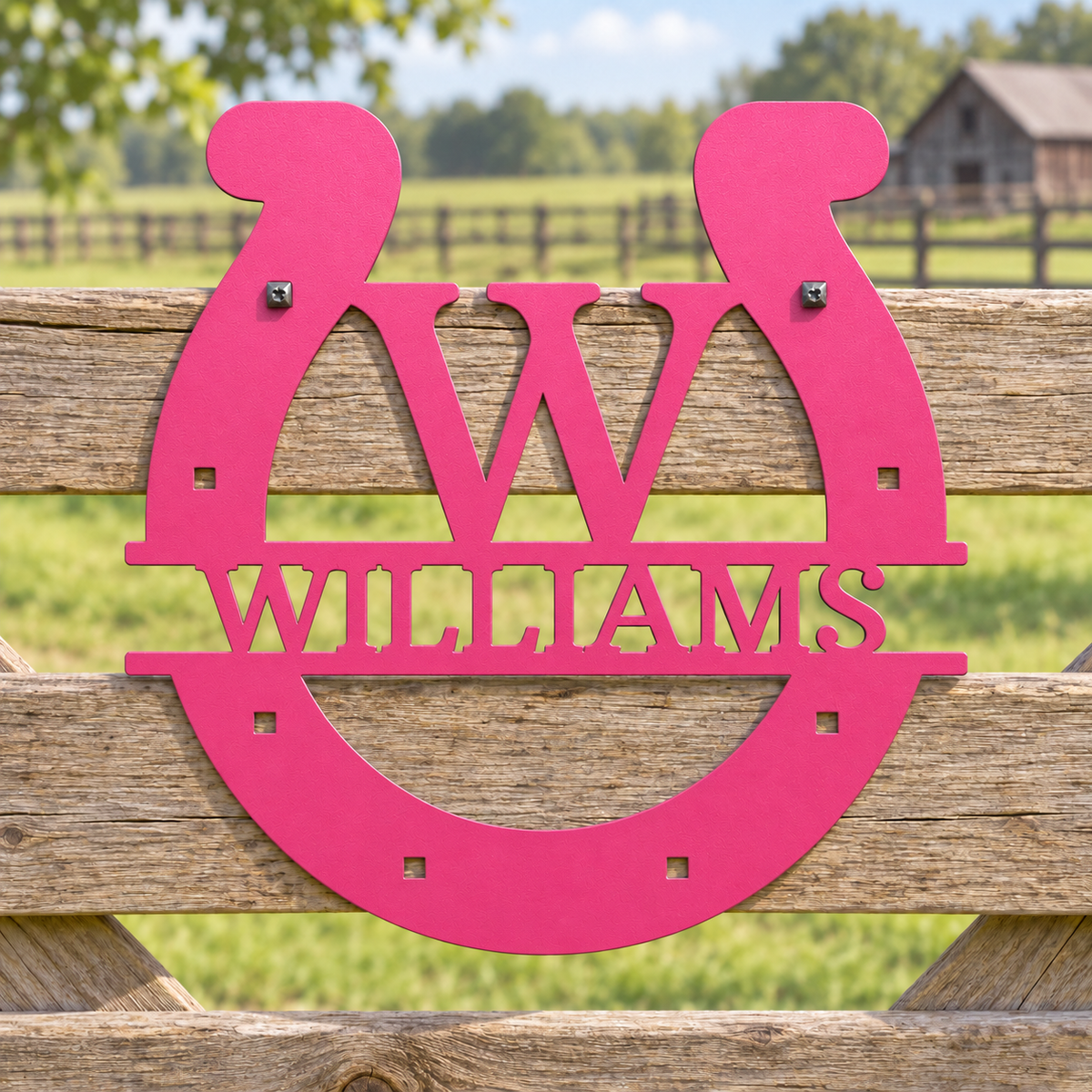 Custom Metal Wall Art - Personalized Horseshoe Sign