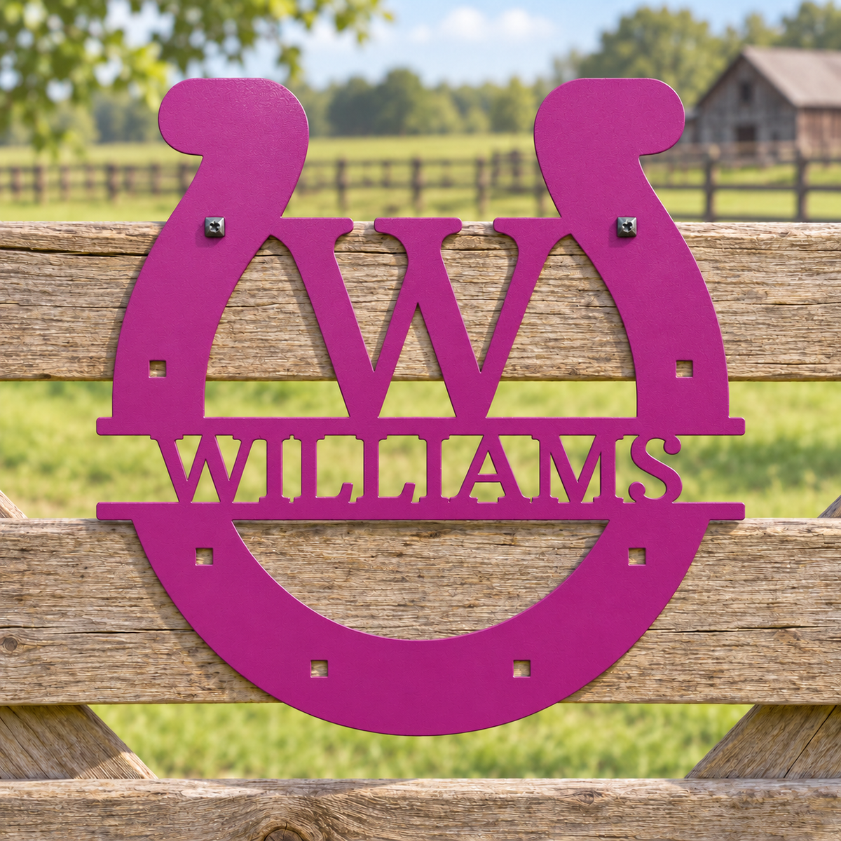 Custom Metal Wall Art - Personalized Horseshoe Sign