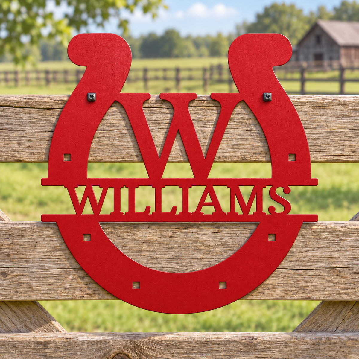 Custom Metal Wall Art - Personalized Horseshoe Sign