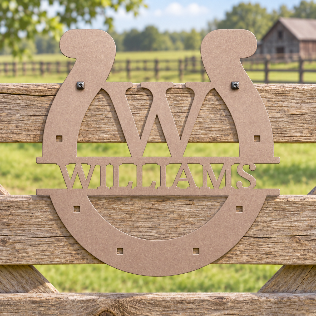 Custom Metal Wall Art - Personalized Horseshoe Sign