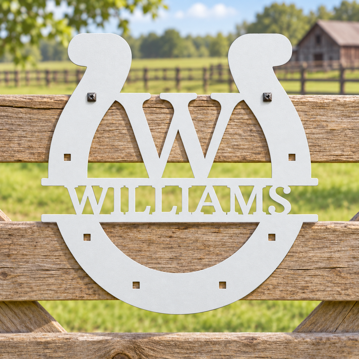 Custom Metal Wall Art - Personalized Horseshoe Sign