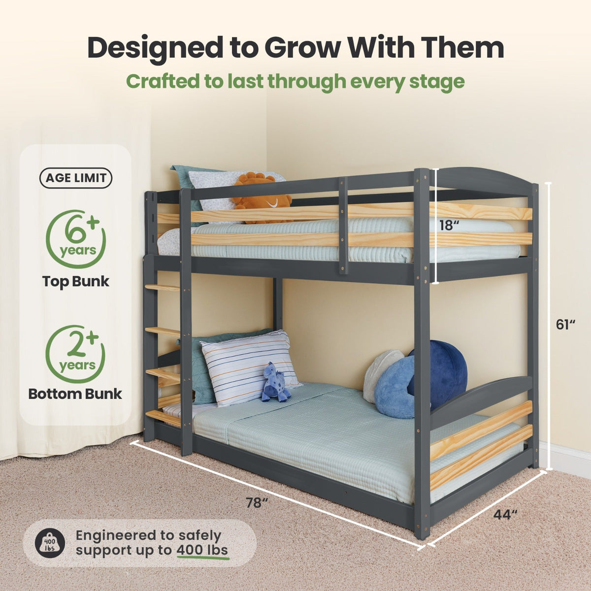Solid Bunk Bed For Kids
