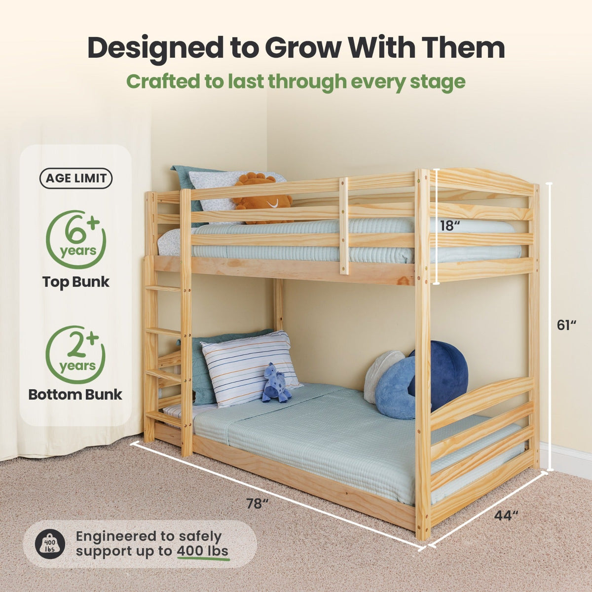 Solid Bunk Bed For Kids