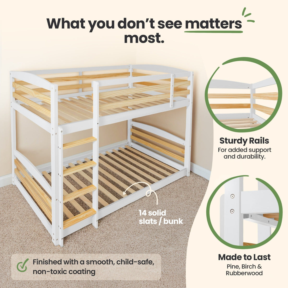 Solid Bunk Bed For Kids