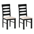 High Back Dining Room Chairs Set of 2 with Padded Seat-Black