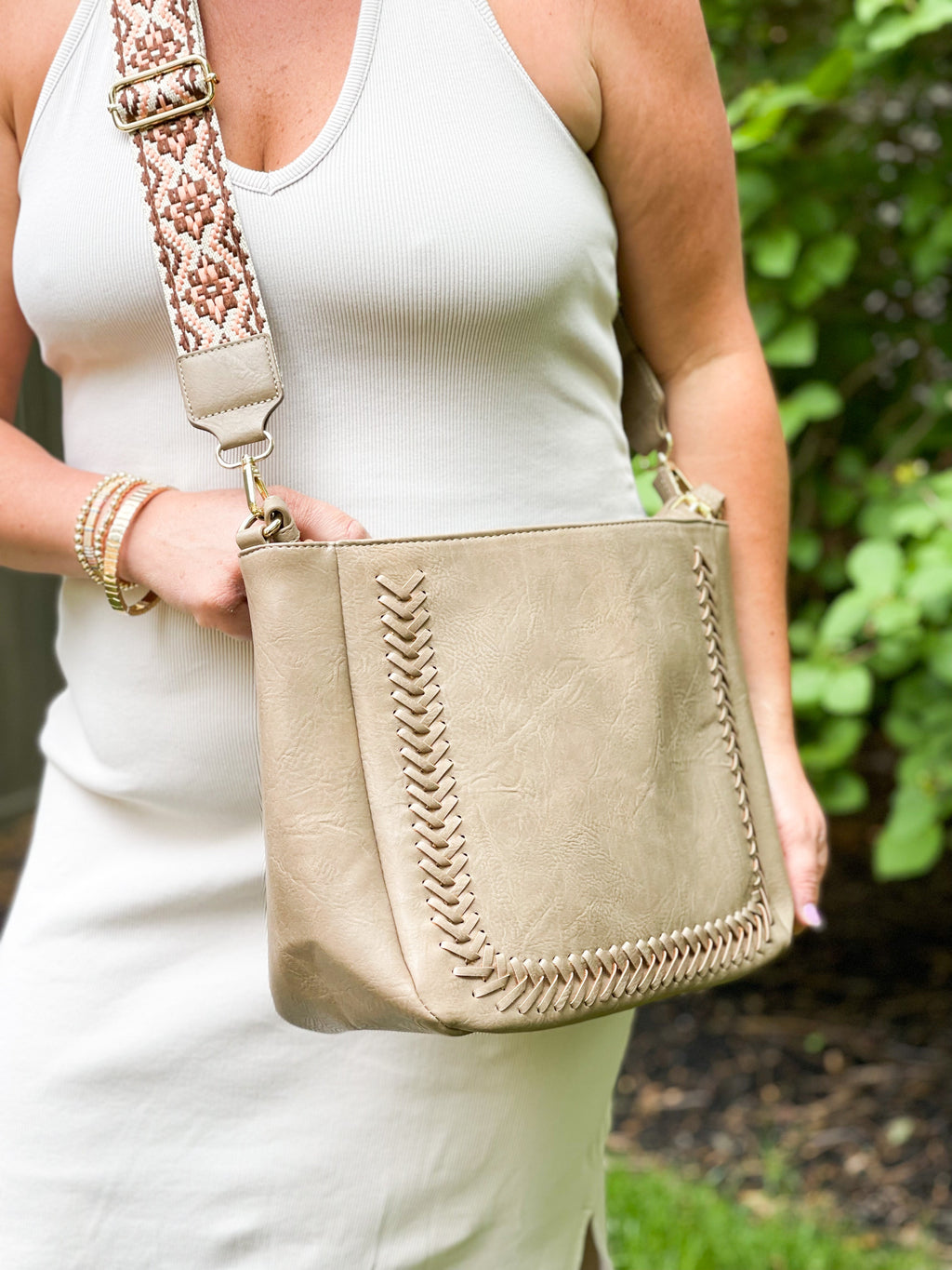 The Harper | Cross Stitch Messenger Bag