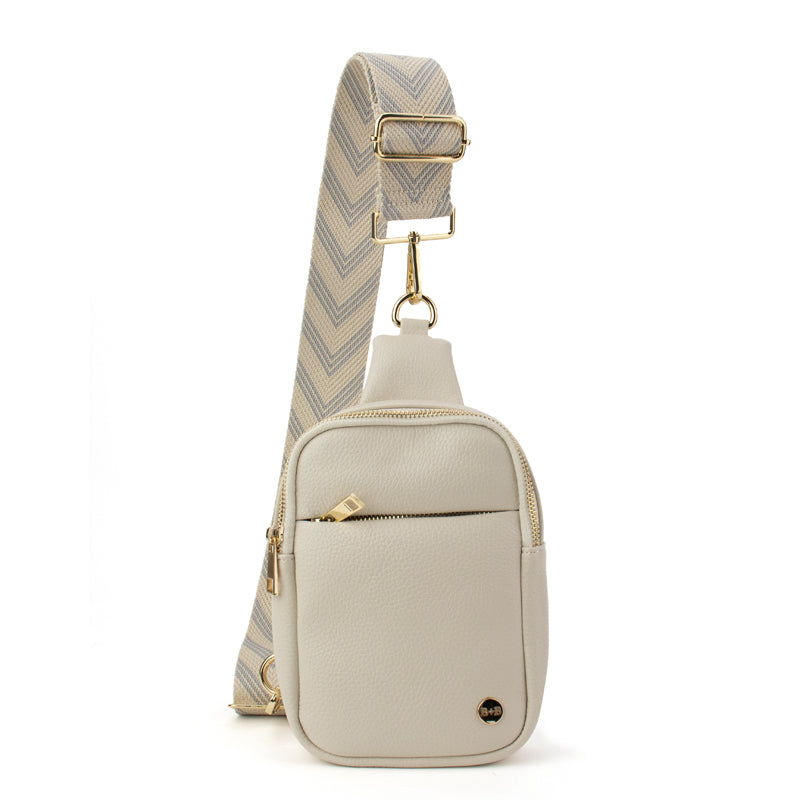 The Harlow | Sling Bag with Chevron Strap | 3 Colors