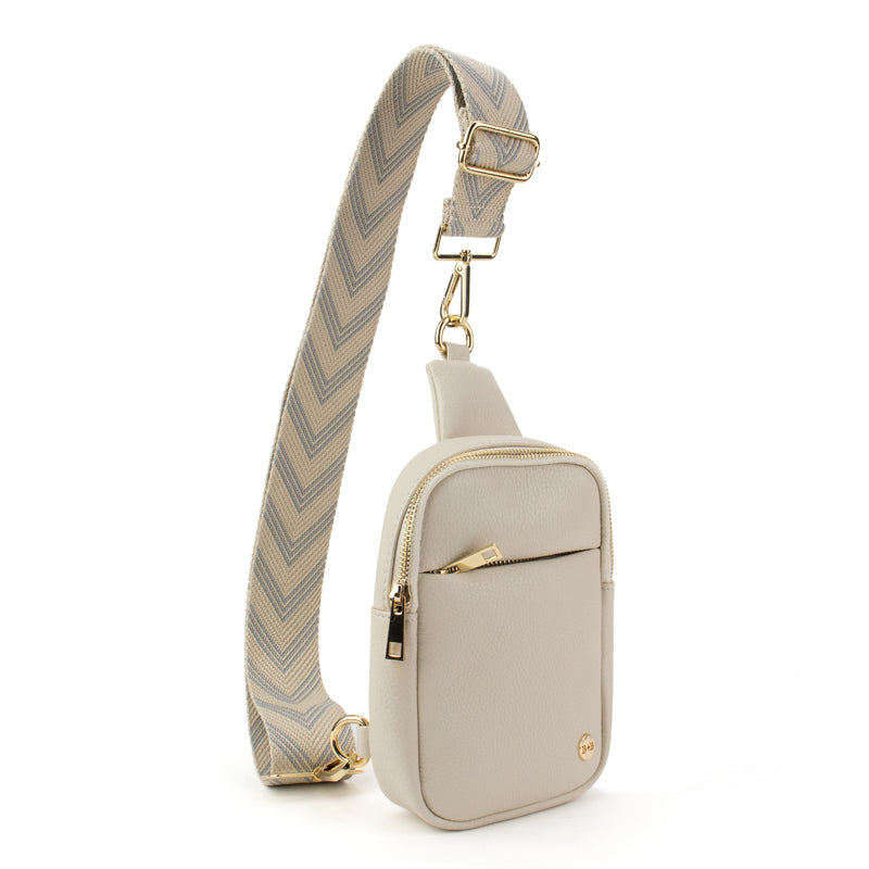 The Harlow | Sling Bag with Chevron Strap | 3 Colors