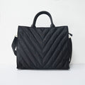 The Carmen | Chevron Stripe Large Puffer Tote