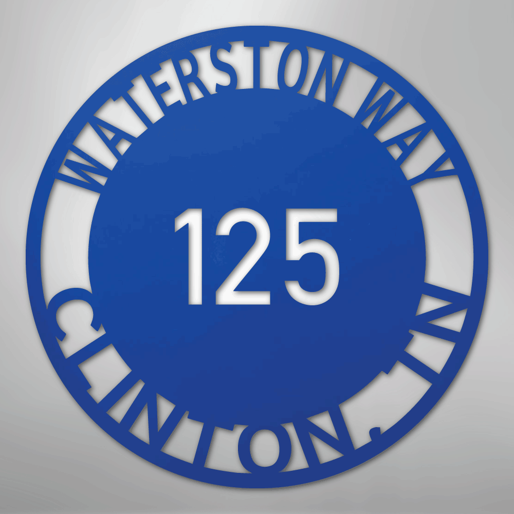 Custom Metal Sign - Personalized Circle Address Plaque