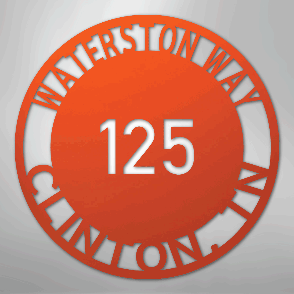 Custom Metal Sign - Personalized Circle Address Plaque