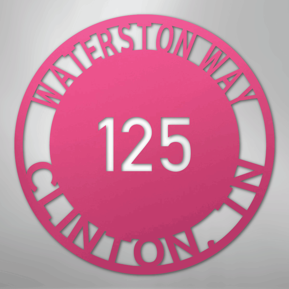 Custom Metal Sign - Personalized Circle Address Plaque