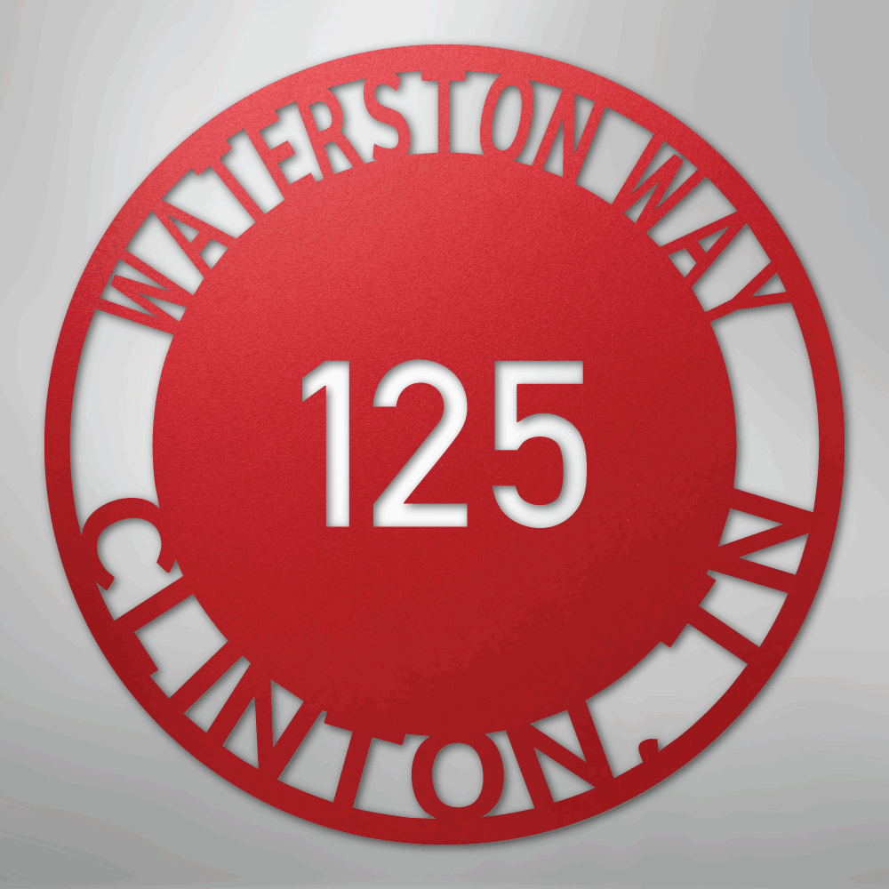 Custom Metal Sign - Personalized Circle Address Plaque