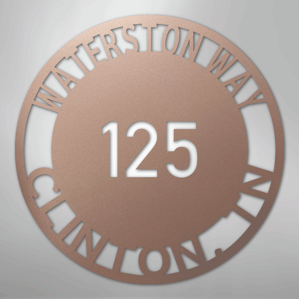 Custom Metal Sign - Personalized Circle Address Plaque