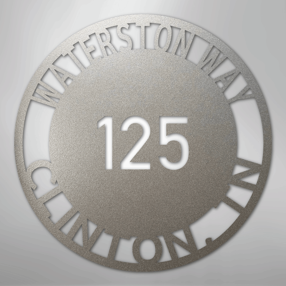 Custom Metal Sign - Personalized Circle Address Plaque