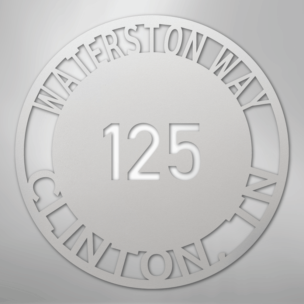 Custom Metal Sign - Personalized Circle Address Plaque