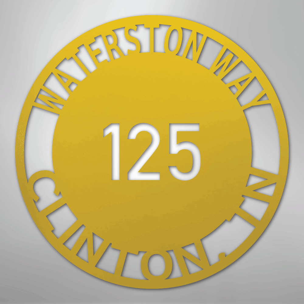 Custom Metal Sign - Personalized Circle Address Plaque