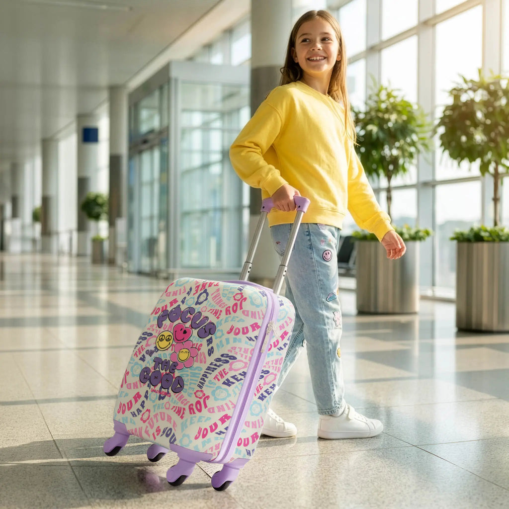 SMILEYWORLD Kids Adventure 18" Carry-on Spinner Suitcase