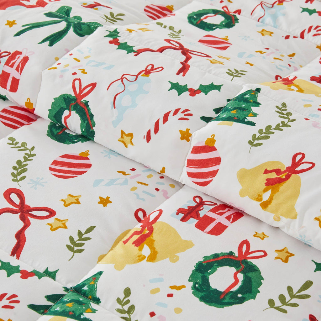 Reversible Christmas Comforter and Sham Set - Holiday / Lodge Odette Collection