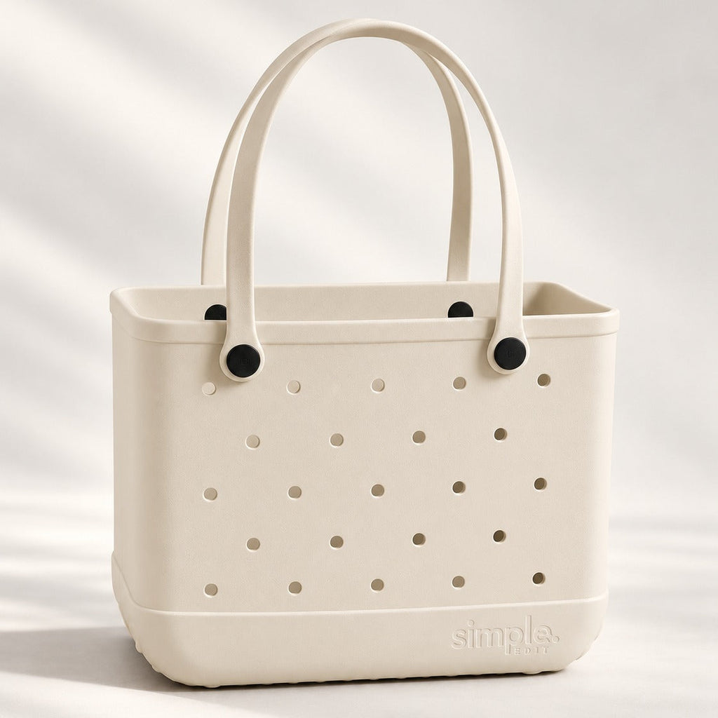 Everyday Extra Large EVA Tote – Natural Stone | Waterproof, Lightweight, Neutral Oversized Bag