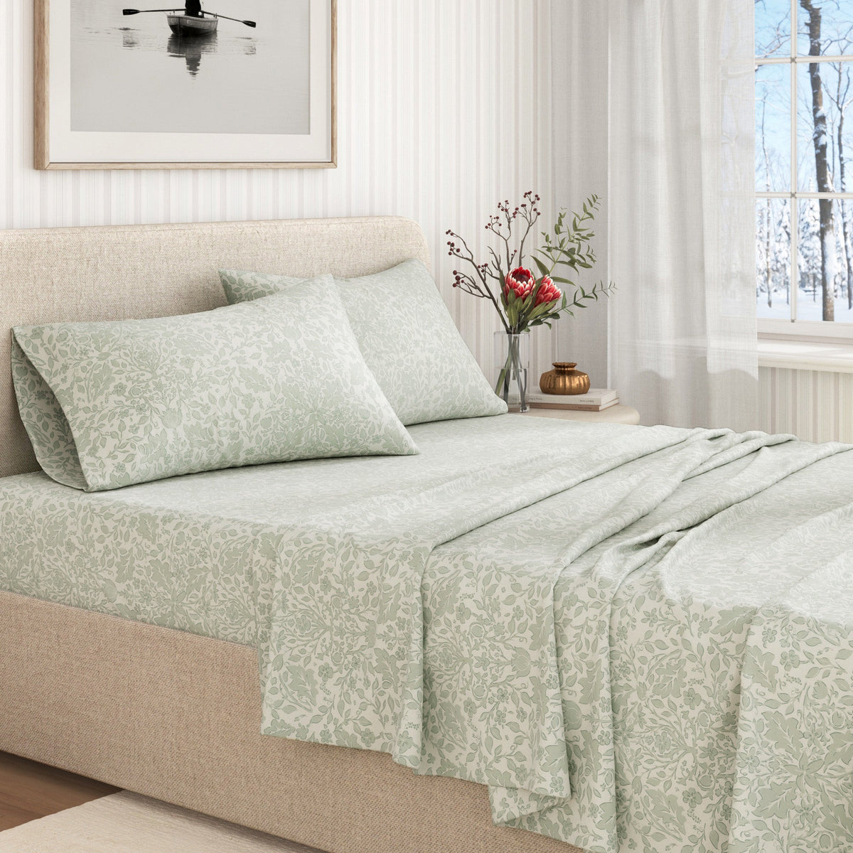 Turkish Cotton Flannel Sheet Set - Winter Floral Collection