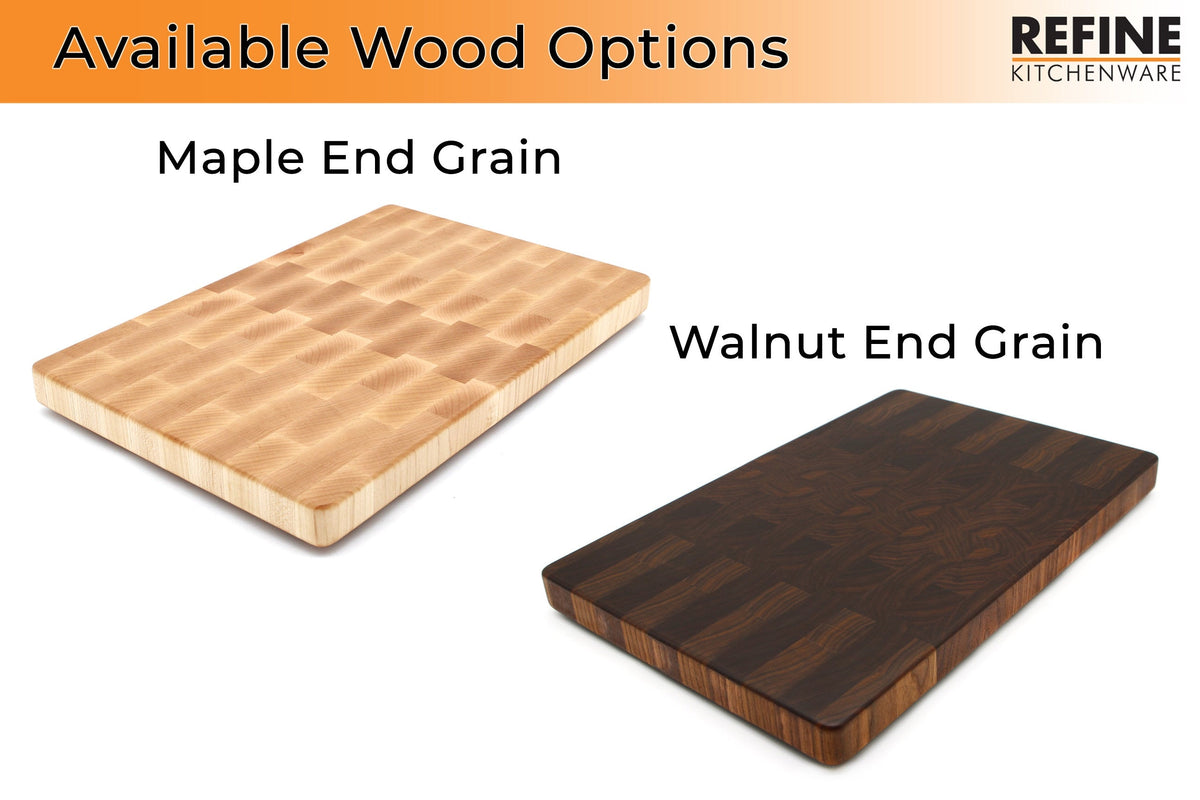 Large End Grain Walnut Cutting Board, Walnut Butcher Block with Rubber Feet, Up to 2” Thick, Wedding Gift, Anniversary Gift, USA Made