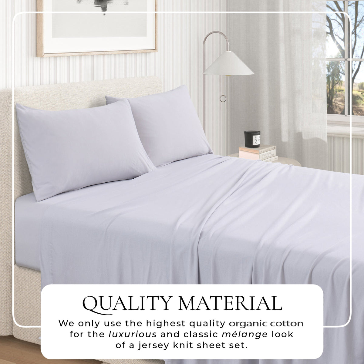100% Organic Cotton Jersey Knit Sheets
