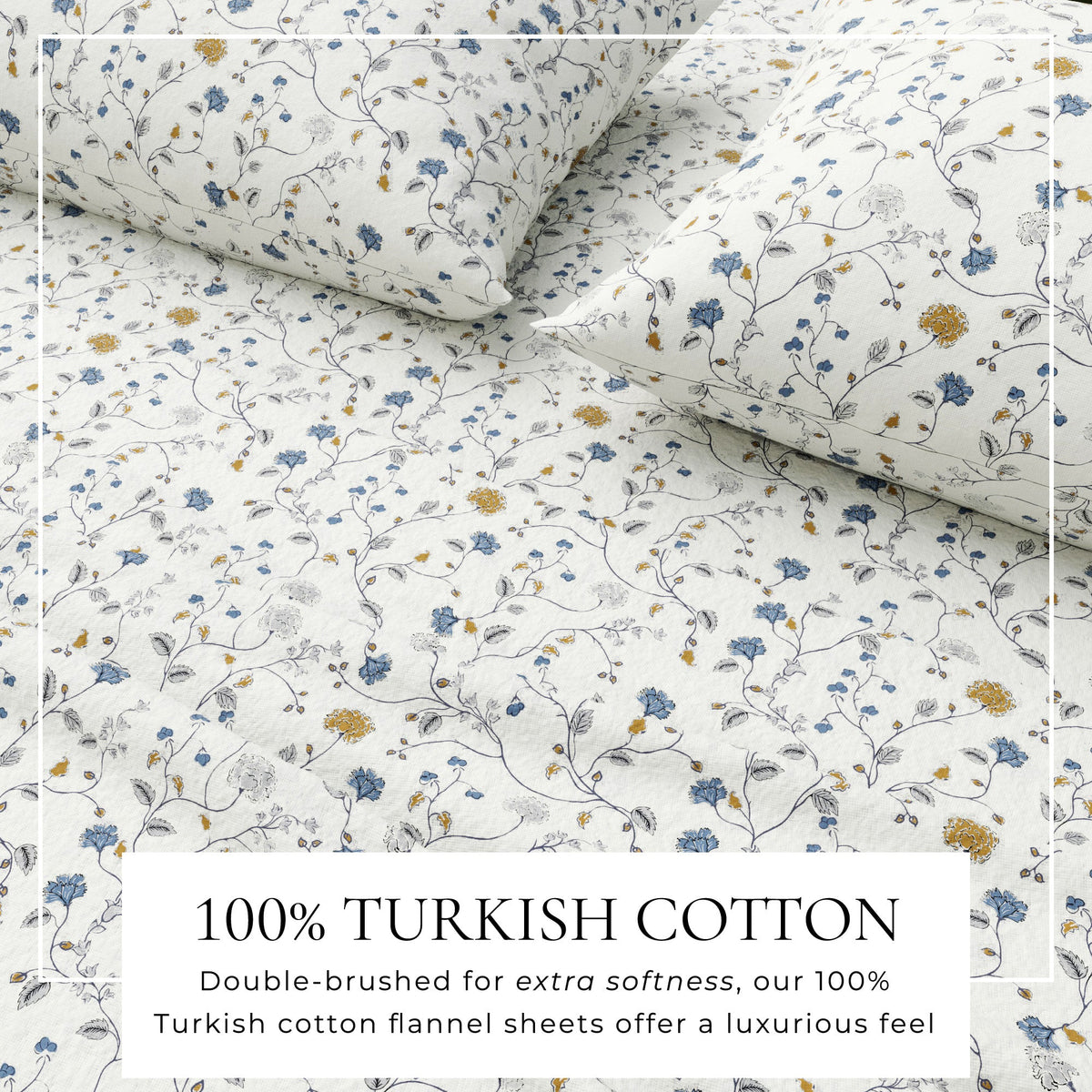 Turkish Cotton Flannel Sheet Set - Winter Floral Collection